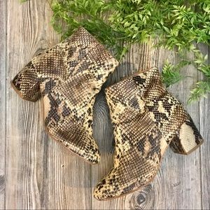 UO Vegan Faux Snakeskin Ankle Boots